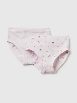 Benetton, Two Super Stretch Organic Cotton Briefs, Size: L-XL, Soft Pink, Kids United Colors of Benetton