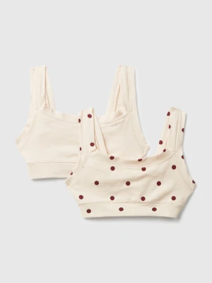 Benetton, Two Super Stretch Tops, Size: L-XL, Creamy White, Kids United Colors of Benetton