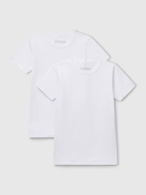 Benetton, Two T-shirts In Stretch Organic Cotton, size XXS, White, Kids United Colors of Benetton