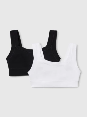 Benetton, Two Tops In Super Stretch Cotton, Size: L-XL, Black, Kids United Colors of Benetton