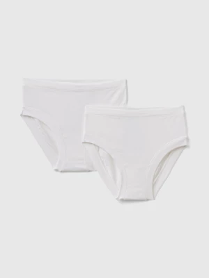 Benetton, Two Underwear In Stretch  Organic Cotton, size 2XL, White, Kids United Colors of Benetton