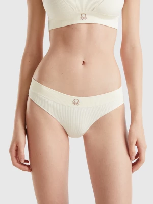 Benetton, Underwear In Recycled Nylon Blend, size M, Creamy White, Women United Colors of Benetton