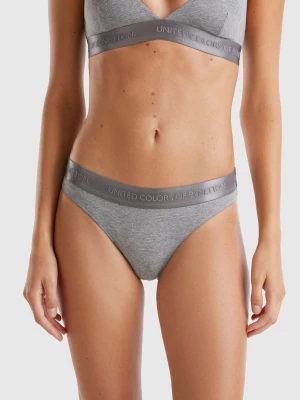 Benetton, Underwear In Stretch Organic Cotton, size L, Dark Gray, Women United Colors of Benetton