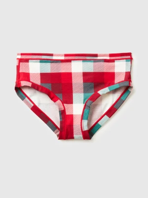 Benetton, Underwear With Check Christmas Print, Size: OS, Green, Women United Colors of Benetton