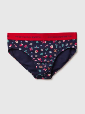 Benetton, Underwear With Christmas Print, Size: XL, Dark Blue, Men United Colors of Benetton