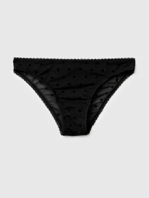 Benetton, Underwear With Star Print, Size: XS, Black, Women United Colors of Benetton