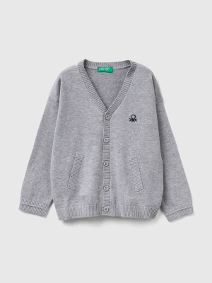 Benetton, V-neck Cardigan, Size: 116, Light Gray, Kids United Colors of Benetton