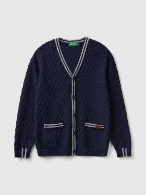 Benetton, V-neck Cardigan, size M, Dark Blue, Kids United Colors of Benetton