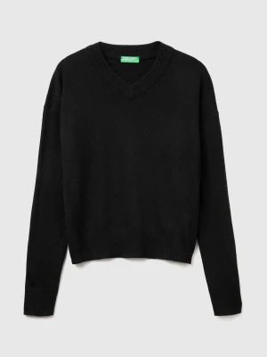 Benetton, V-neck Sweater, Size: XXS, Black, Women United Colors of Benetton