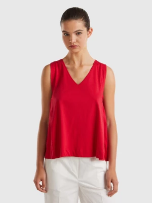 Benetton, V-neck Top, size M, Red, Women United Colors of Benetton