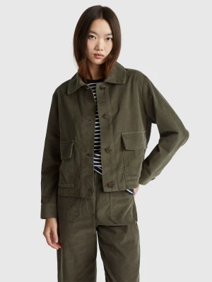 Benetton, Velvet Jacket, Size: S, Military Green, Women United Colors of Benetton