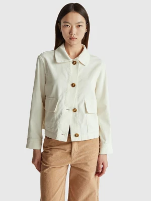 Benetton, Velvet Jacket, Size: XS, Creamy White, Women United Colors of Benetton