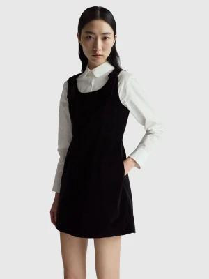 Benetton, Velvet Mini Dress, Size: S, Black, Women United Colors of Benetton