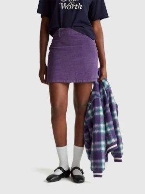 Benetton, Velvet Mini Skirt, Violet, Women United Colors of Benetton