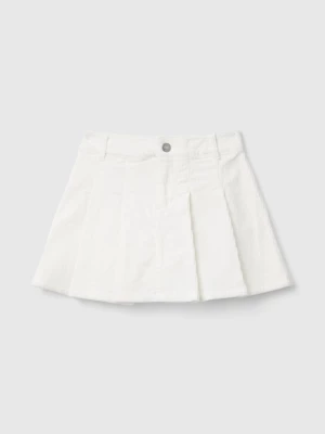 Benetton, Velvet Pleated Mini Skirt, size 2XL, Creamy White, Kids United Colors of Benetton