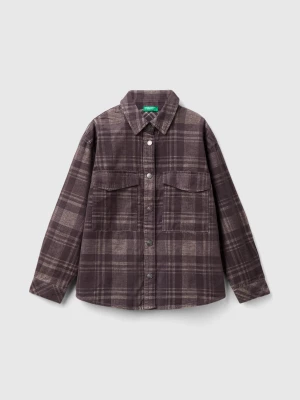 Benetton, Velvet Tartan Shirt, size S, Beige, Kids United Colors of Benetton