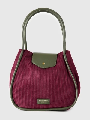 Benetton, Velvet Tote Bag, Size: OS, Plum, Women United Colors of Benetton