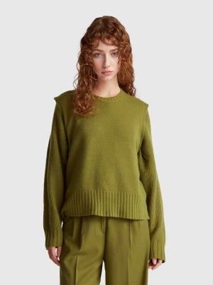 Benetton, Vest In Wool And Viscose Blend, Size: XS, Military Green, Women United Colors of Benetton