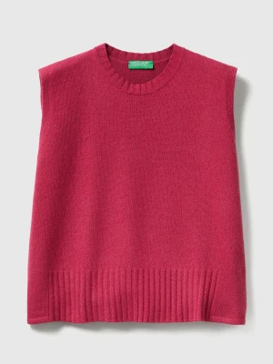 Benetton, Vest In Wool And Viscose Blend, Size: XS, Strawberry, Women United Colors of Benetton