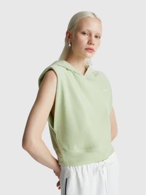 Benetton, Vest With Hood, size XXS, Light Green, Women United Colors of Benetton