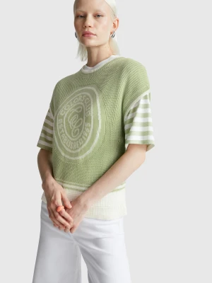 Benetton, Vest With Inlay, Size: XXS, Light Green, Women United Colors of Benetton