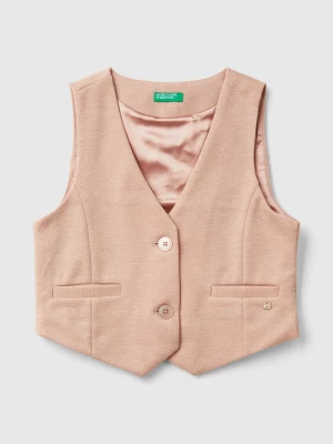 Benetton, Vest With Satin Lining, size 2XL, Soft Pink, Kids United Colors of Benetton