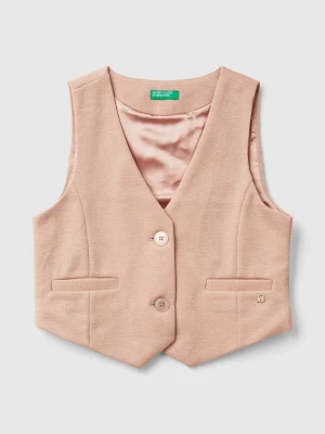 Benetton, Vest With Satin Lining, size S, Soft Pink, Kids United Colors of Benetton