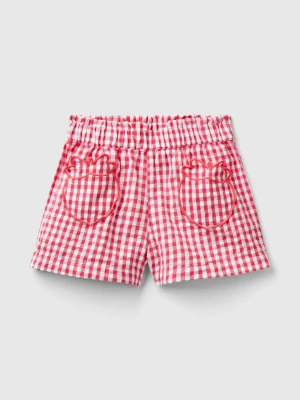 Benetton, Vichy Bermuda Shorts With Fruit Pockets, size 104, Red, Kids United Colors of Benetton