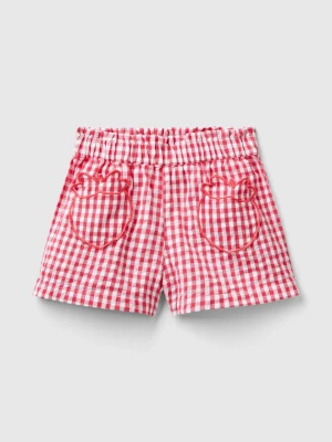 Benetton, Vichy Bermuda Shorts With Fruit Pockets, size 110, Red, Kids United Colors of Benetton
