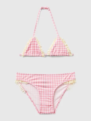 Benetton, Vichy Bikini Swimsuit, size XL, Pink, Kids United Colors of Benetton
