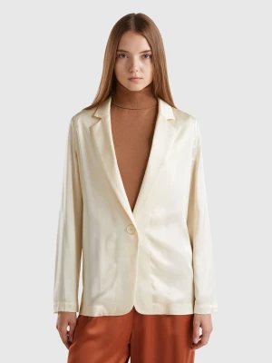 Benetton, Viscose Blazer, size , Creamy White, Women United Colors of Benetton