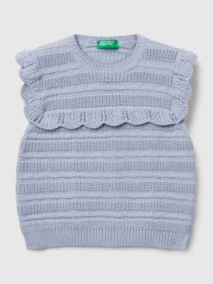 Benetton, Waistcoat With Ruffle, size 116, Periwinkle, Kids United Colors of Benetton