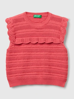 Benetton, Waistcoat With Ruffle, size 116, Salmon, Kids United Colors of Benetton