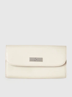 Benetton, Wallet With Coconut Print, Size: OS, Creamy White, Women United Colors of Benetton