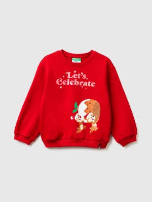 Benetton, Warm Chip & Dale ©disney Christmas Sweatshirt, Size: 116, Red, Kids United Colors of Benetton