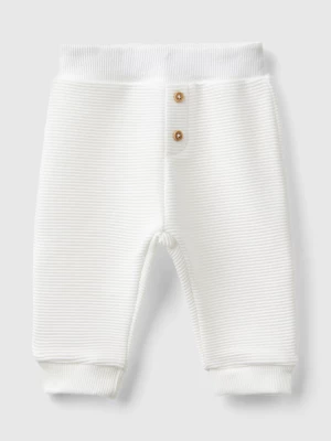 Benetton, Warm Cotton Blend Trousers, size 56, Creamy White, Kids United Colors of Benetton