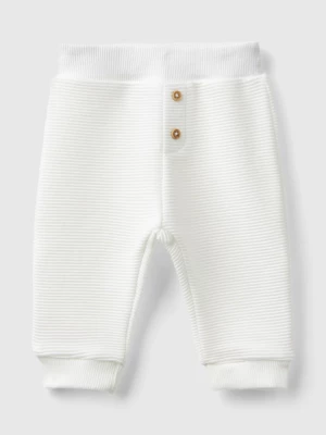 Benetton, Warm Cotton Blend Trousers, size 62, Creamy White, Kids United Colors of Benetton