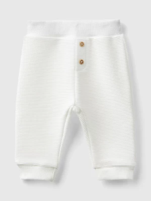 Benetton, Warm Cotton Blend Trousers, size 68, Creamy White, Kids United Colors of Benetton