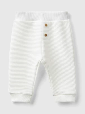 Benetton, Warm Cotton Blend Trousers, size 74, Creamy White, Kids United Colors of Benetton