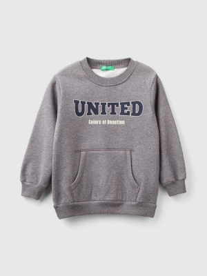 Benetton, Warm Hoodie With Kangaroo Pocket, size 116, Dark Gray, Kids United Colors of Benetton