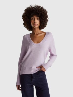 Benetton, Warm Oversized Sweater, Size: XXS, Lilac, Women United Colors of Benetton