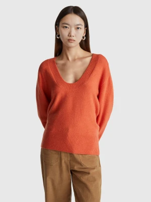 Benetton, Warm Oversized Sweater, Size: XXS, Orange, Women United Colors of Benetton