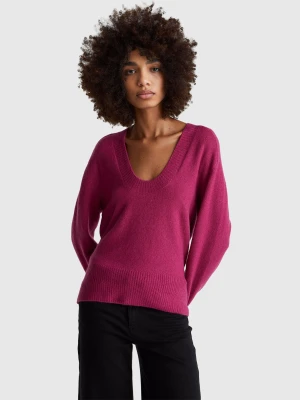 Benetton, Warm Oversized Sweater, Size: XXS, Plum, Women United Colors of Benetton