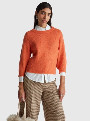 Benetton, Warm Short Sleeve Sweater, Size: XXS, Orange, Women United Colors of Benetton