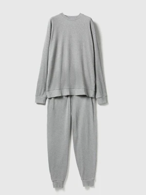 Benetton, Warm Stretch Cotton Pyjamas, Size: L, Dark Gray, Men United Colors of Benetton