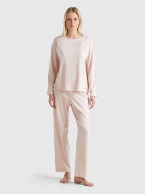 Benetton, Warm Stretch Cotton Pyjamas, size M, Soft Pink, Women United Colors of Benetton