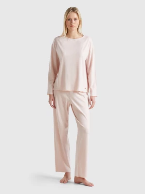 Benetton, Warm Stretch Cotton Pyjamas, size XS, Soft Pink, Women United Colors of Benetton