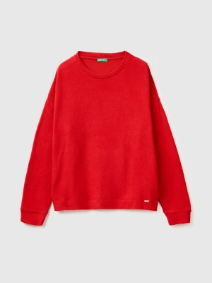Benetton, Warm Stretch Cotton Sweater, Size: XXS, Red, Women United Colors of Benetton