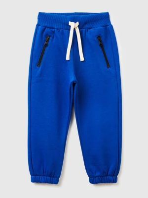 Benetton, Warm Sweat Joggers With Drawstring, Size: 104, Bright Blue, Kids United Colors of Benetton