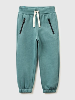 Benetton, Warm Sweat Joggers With Drawstring, Size: 90, Turquoise, Kids United Colors of Benetton